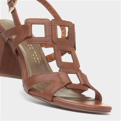 Womens Brown Vegan Heel