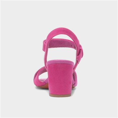 Womens Pink Buckle Heel