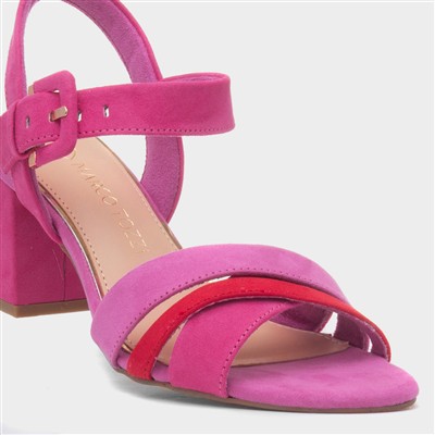 Womens Pink Buckle Heel