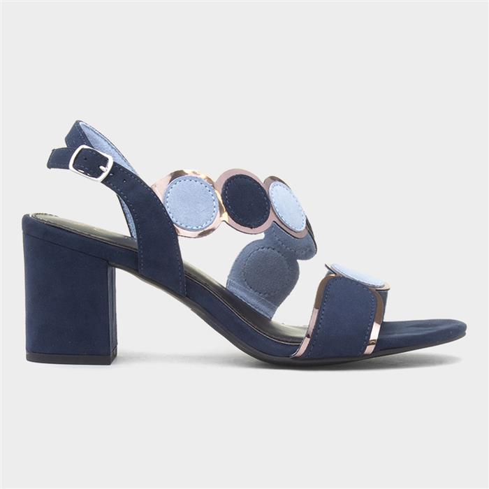 Marco Tozzi Women's Blue Navy Vegan Open Toe Block Heel Size 42