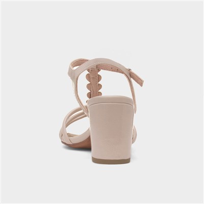 Womens Ivory Patent Heart T-Bar Heel