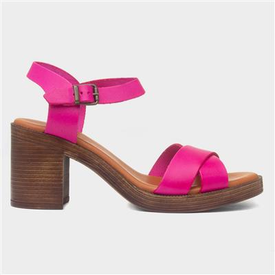 Georgia Womens Pink Leather Heel