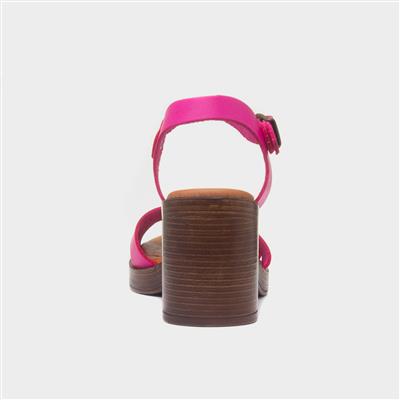 Georgia Womens Pink Leather Heel