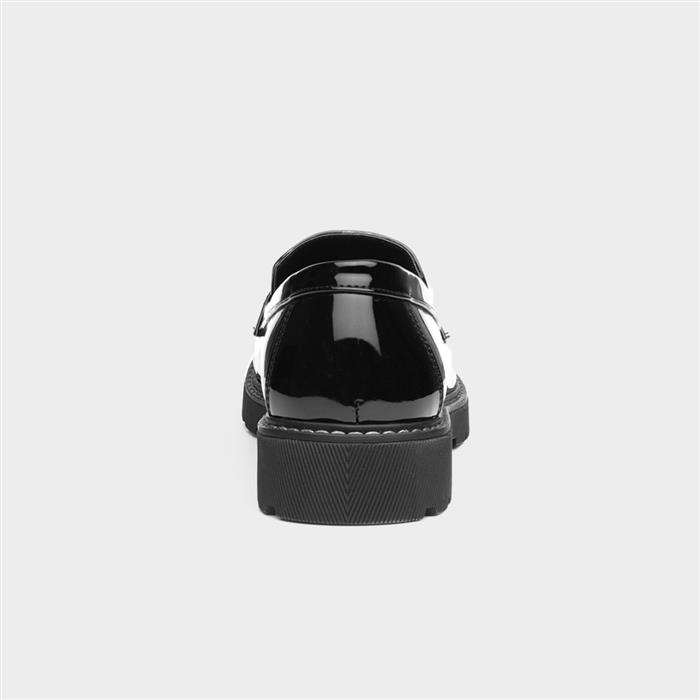 Womens Black Patent Slip On Tassel Loafer