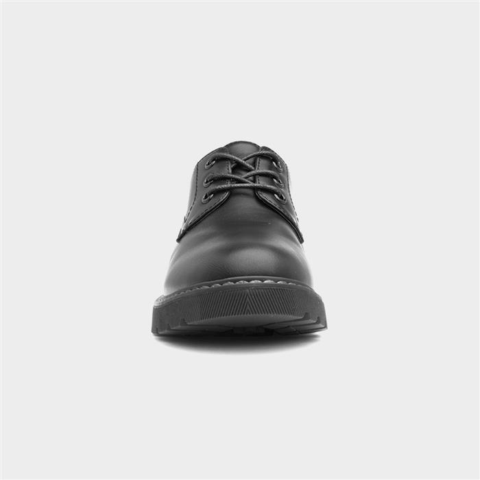Womens Black Lace Up Chunky Shoes