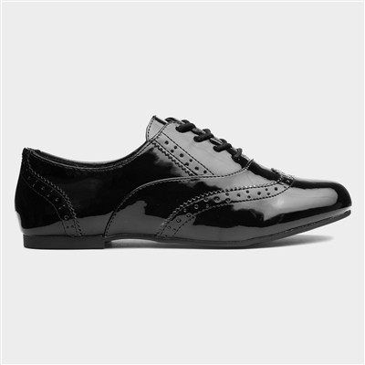 Womens Black Brogue Shoe