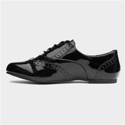 Womens Black Brogue Shoe