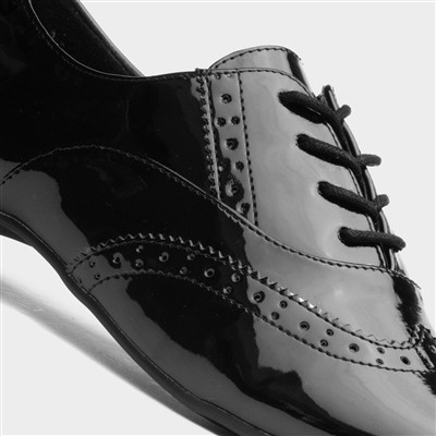 Womens Black Brogue Shoe