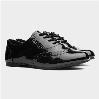 Womens Black Brogue Shoe