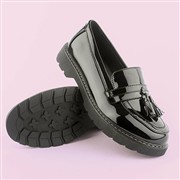 Lilley Womens Black Patent Tassel Loafer Shoe (Click For Details)
