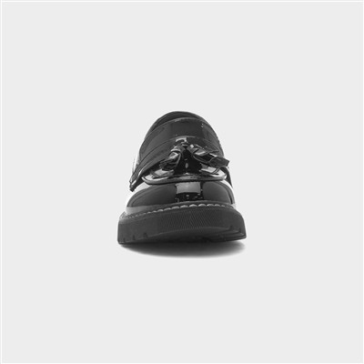 Womens Black Patent Tassel Loafer Shoe