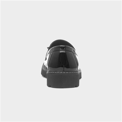 Womens Black Patent Tassel Loafer Shoe