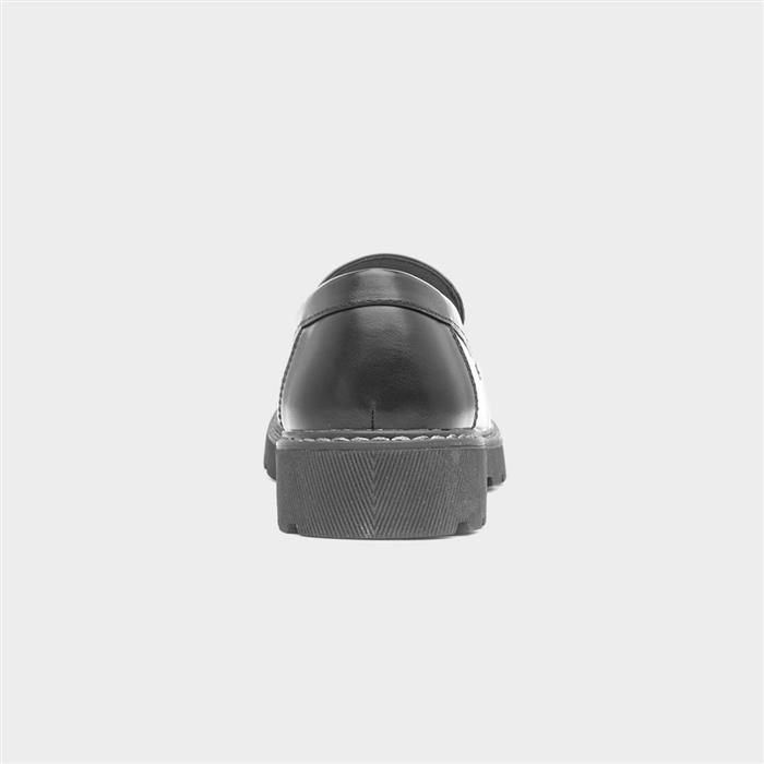 Womens Black Tassel Slip On Loafer Shoe