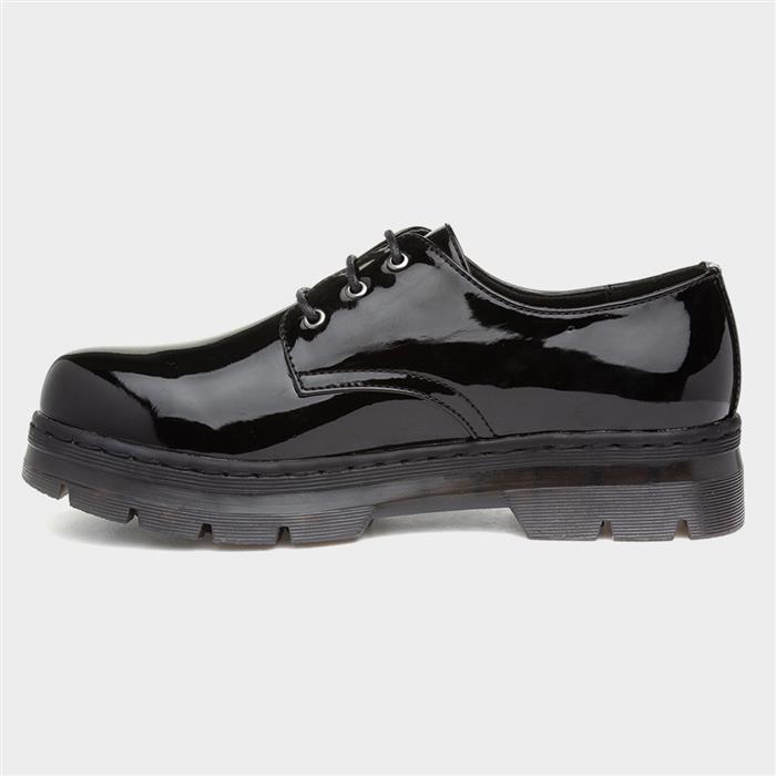 Womens Black Patent Lace Up Shoes