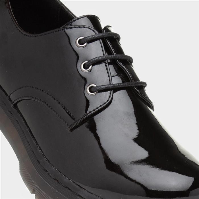 Womens Black Patent Lace Up Shoes