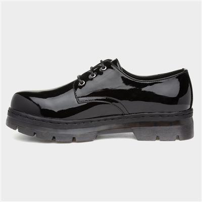 Womens Black Patent Lace Up Shoes