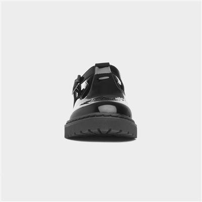 Alma Womens Black Patent T-Bar Shoe