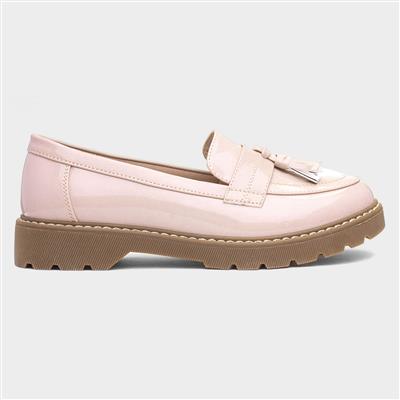 Angel Womens Nude Patent Tassel Loafer