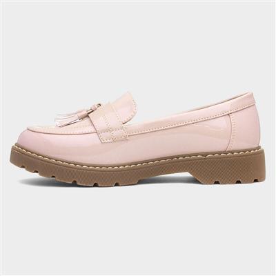 Angel Womens Nude Patent Tassel Loafer
