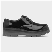 Lilley Womens Black Patent Chunky Lace Up Shoe (Click For Details)