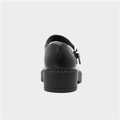 Mia Womens Black Mary Jane Buckle Shoe