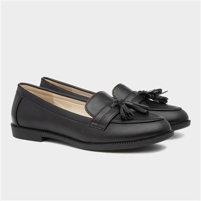 Womens Black Matte Loafer