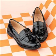 Lilley Womens Black Patent Tassel Loafer Shoes (Click For Details)