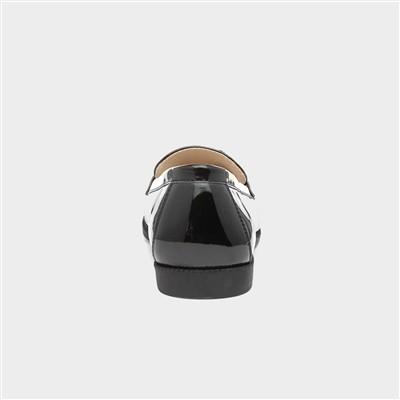 Womens Black Patent Tassel Loafer Shoes
