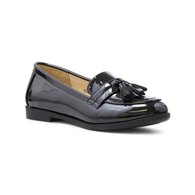 womens black loafers with buckle