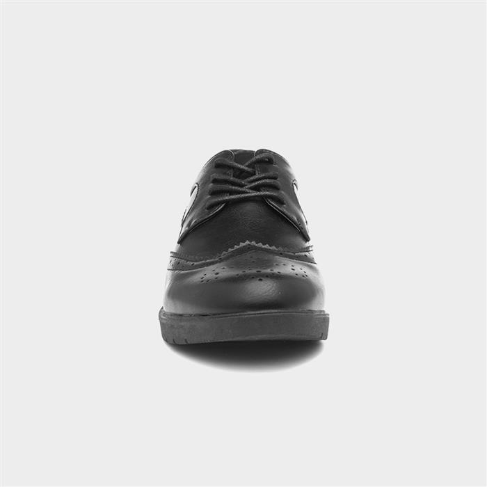 Womens Black Lace Up Brogue Shoe