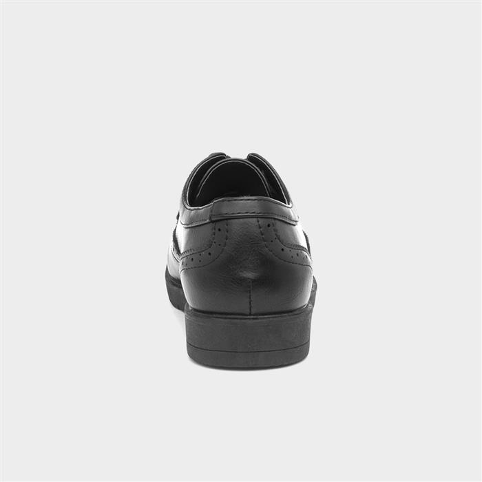 Womens Black Lace Up Brogue Shoe