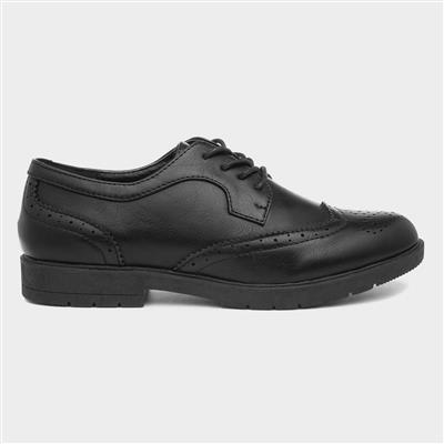 Womens Brogue Lace Up Shoe in Black