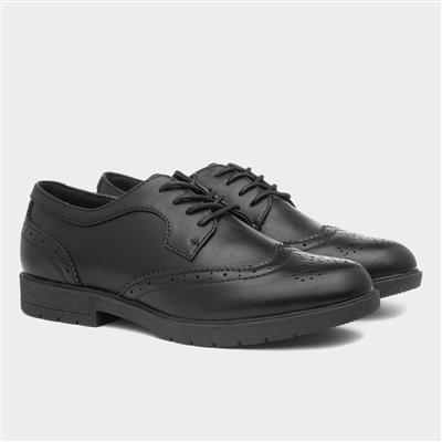 Womens Brogue Lace Up Shoe in Black