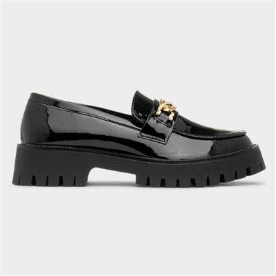 Moxie Womens Black Chain Loafer