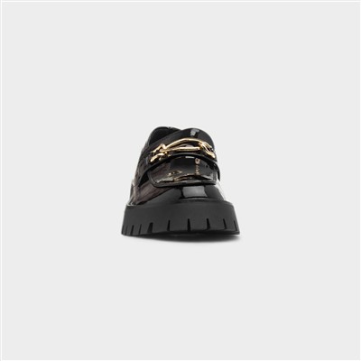 Moxie Womens Black Chain Loafer