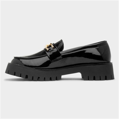 Moxie Womens Black Chain Loafer