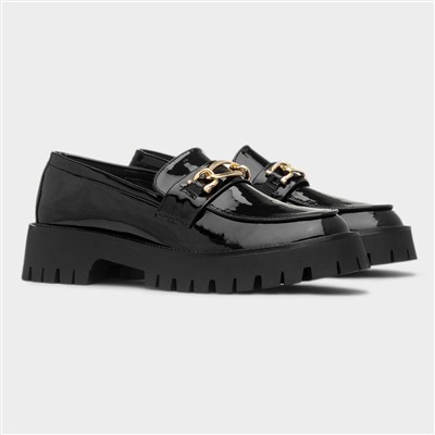 Moxie Womens Black Chain Loafer