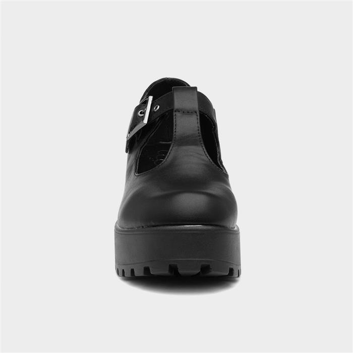 Katie Womens Black Chunky Mary Jane Shoe