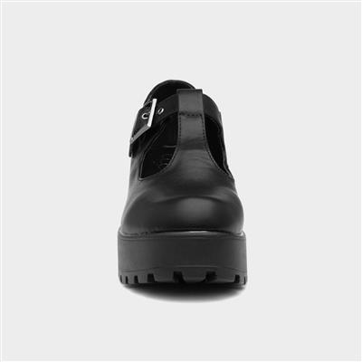 Katie Womens Black Chunky Shoe