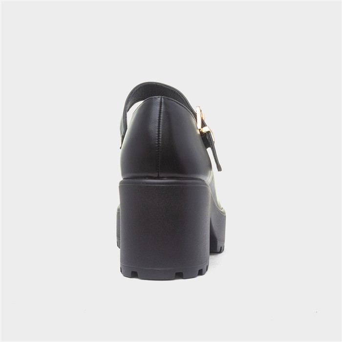 Kelly Womens Black Chunky Mary Jane Shoe