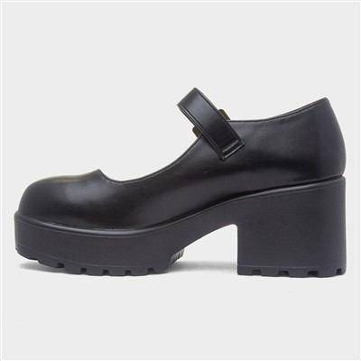 Kelly Womens Black Chunky Mary Jane Shoe