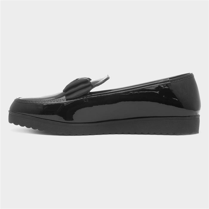 Frances Womens Black Bow Loafer