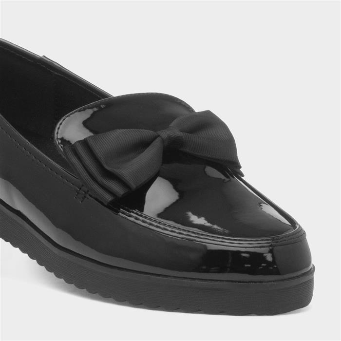 Frances Womens Black Bow Loafer