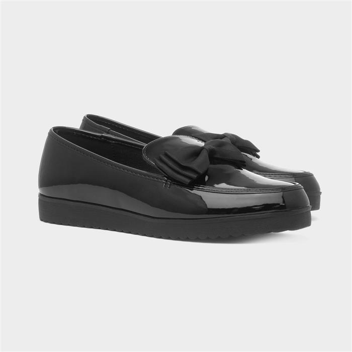 Frances Womens Black Bow Loafer