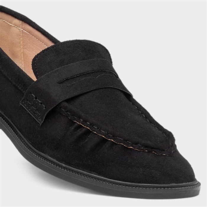 Lia Womens Black Slip On Loafer