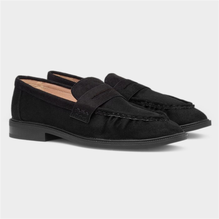 Lia Womens Black Slip On Loafer