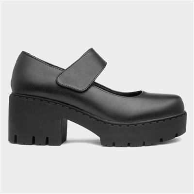Summer Womens Black Wide Strap Shoe