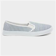 Lilley Womens Blue & White Striped Slip On Canvas (Click For Details)