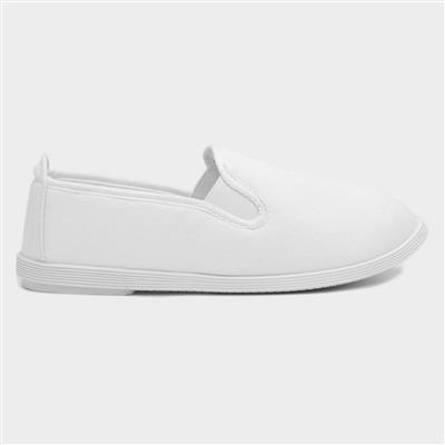 Womens White Slip On Canvas Shoe