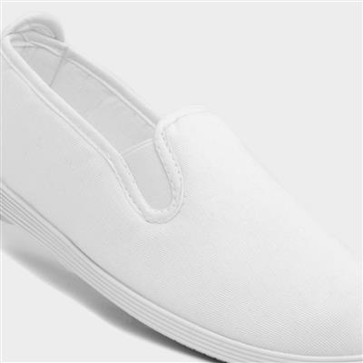Womens White Slip On Canvas Shoe